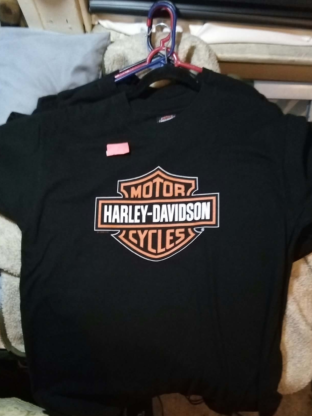 Harley-Davidson Black Tee with Orange & White Santa Fe New Mexico